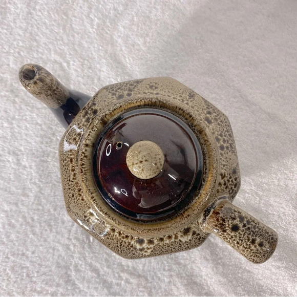 Vintage Brown Glaze Ceramic Teapot Pottery Art - Picture 9 of 13